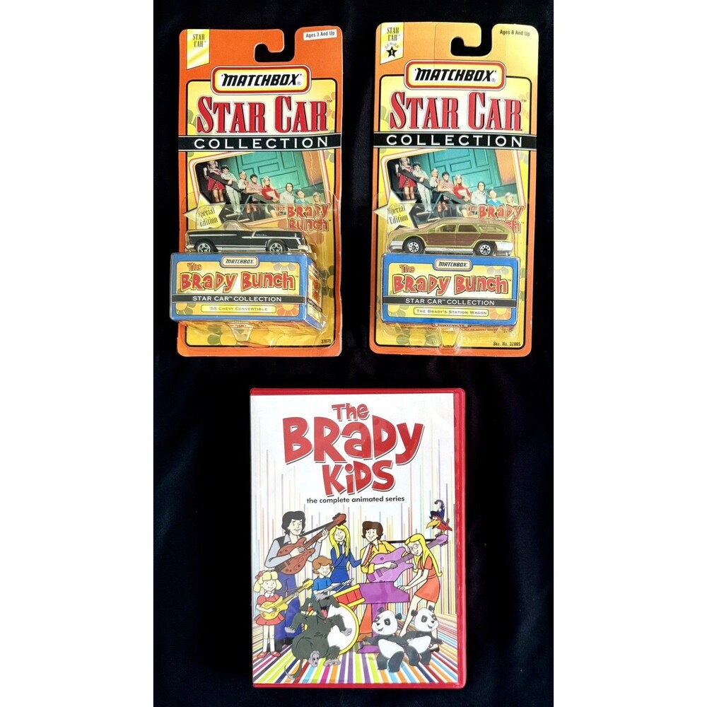 2 Matchbox Star Car Brady Bunch Chevrolet-Station Wagon SEALED & Brady Kids DVD